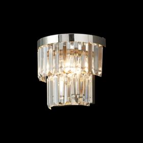 D0982PN  Cosette Wall Lamp, 2 Light E14, Polished Nickel/Clear Crystal